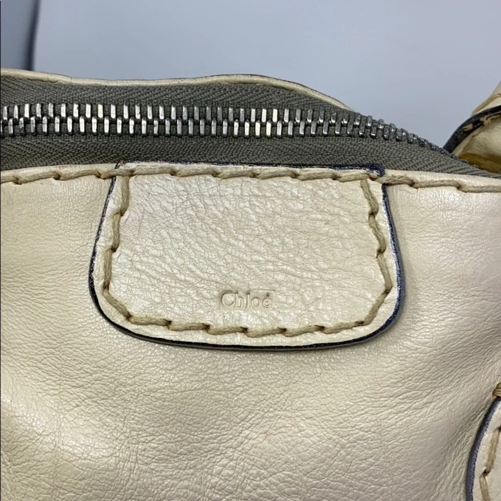 Chloe Edith XL Dome Beige Calfskin Bowler Bag